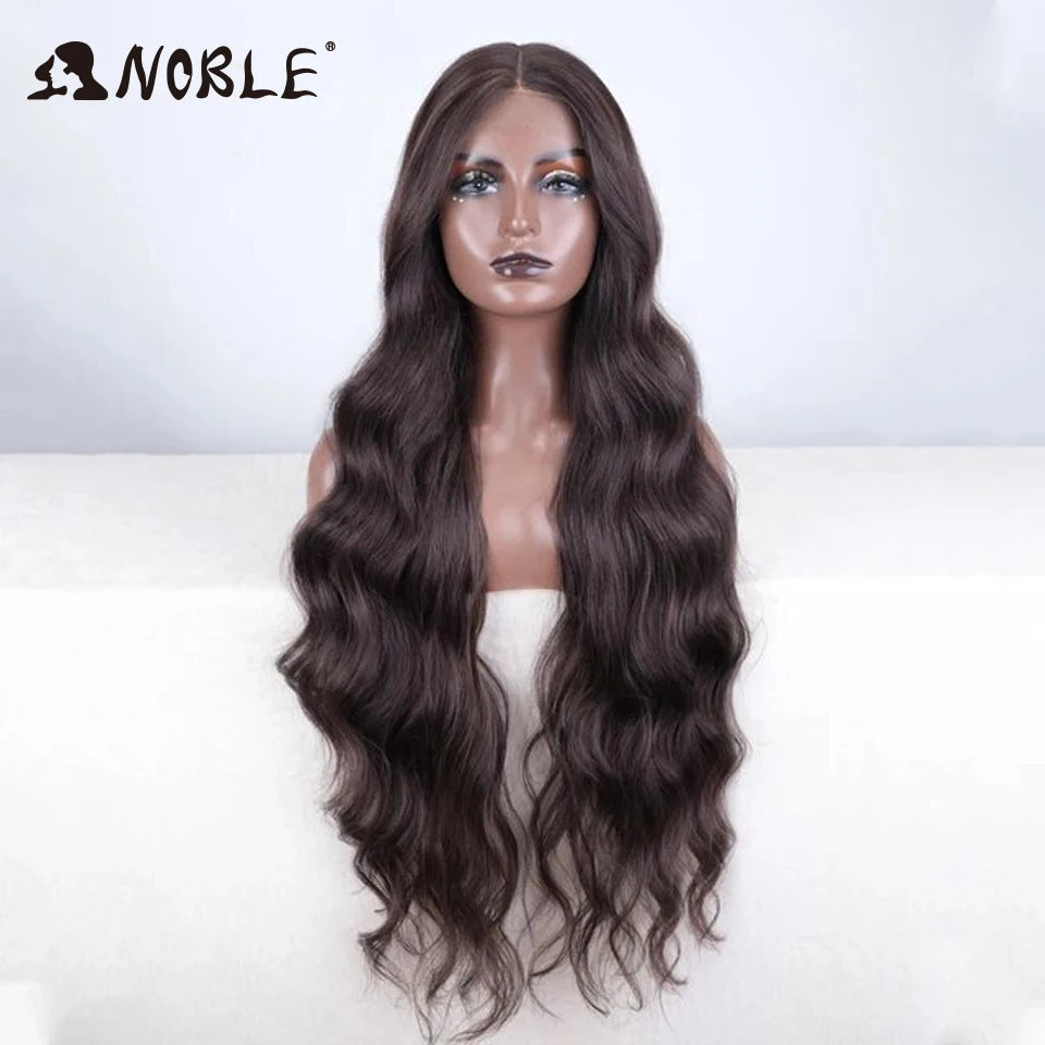 Noble Lace Wig Synthetic Wigs For Women 36Inch Lace Wig Wavy Wig Natural Hair Synthetic Wig Cosplay Synthetic Lace Front Wig