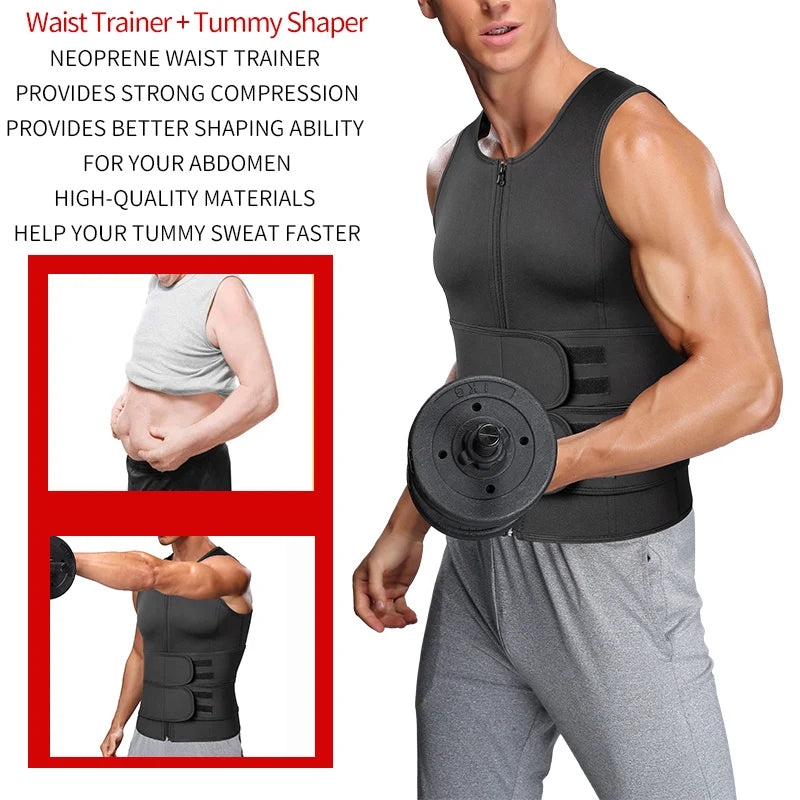 Gilet de sudation pour homme, corset de fitness, amincissant, sculptant le ventre, réduisant les graisses, ceinture amincissante