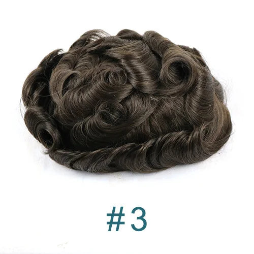 Lace Front Q6 Breathable Bleach Knots Natural Hairline Human Hair Men's Toupee Prosthesis Men Wig Capillary Hairloss Solution
