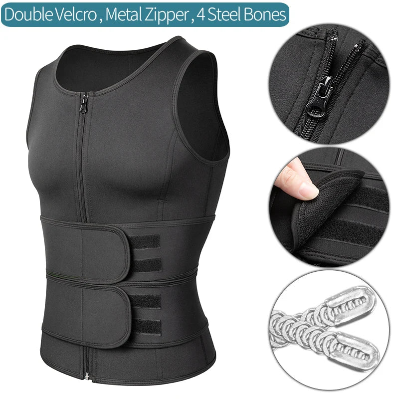 Gilet de sudation pour homme, corset de fitness, amincissant, sculptant le ventre, réduisant les graisses, ceinture amincissante