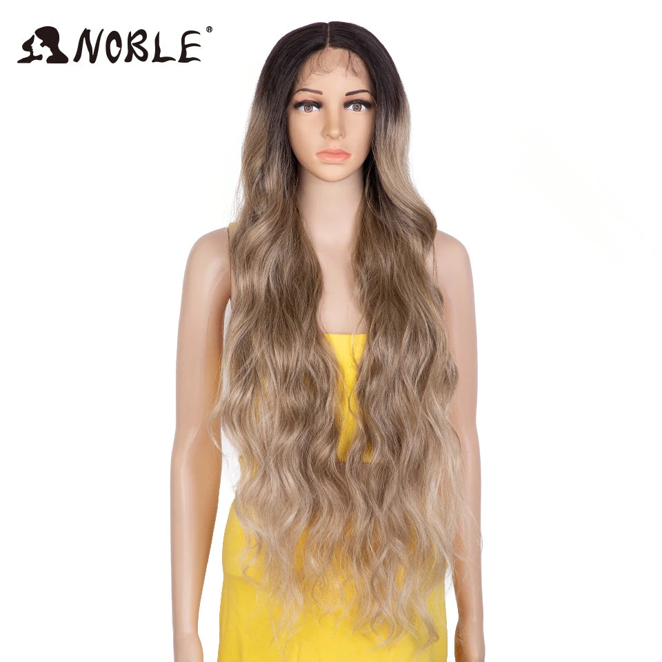 Noble Lace Wig Synthetic Wigs For Women 36Inch Lace Wig Wavy Wig Natural Hair Synthetic Wig Cosplay Synthetic Lace Front Wig