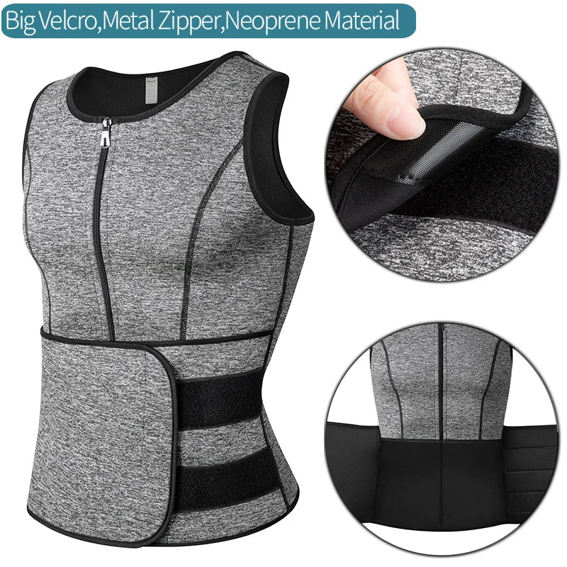Gilet de sudation pour homme, corset de fitness, amincissant, sculptant le ventre, réduisant les graisses, ceinture amincissante