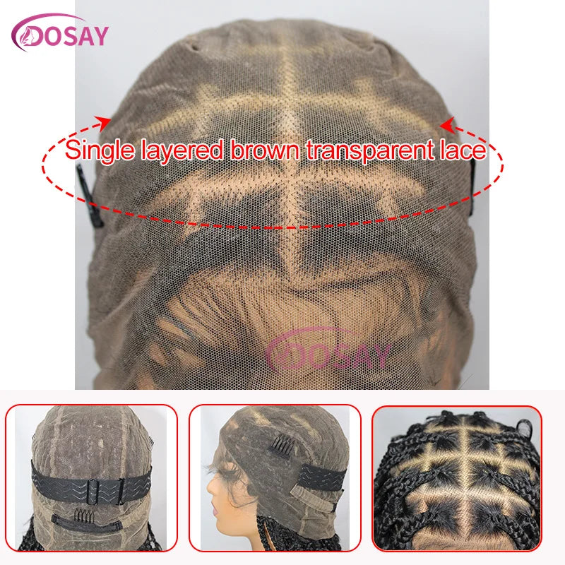 36" Butterfly Braided Wig 613 Blonde Synthetic Full Lace Wigs Jungle Braiding Hair Wigs Burgundy Goddess Locs Box Braids Wig