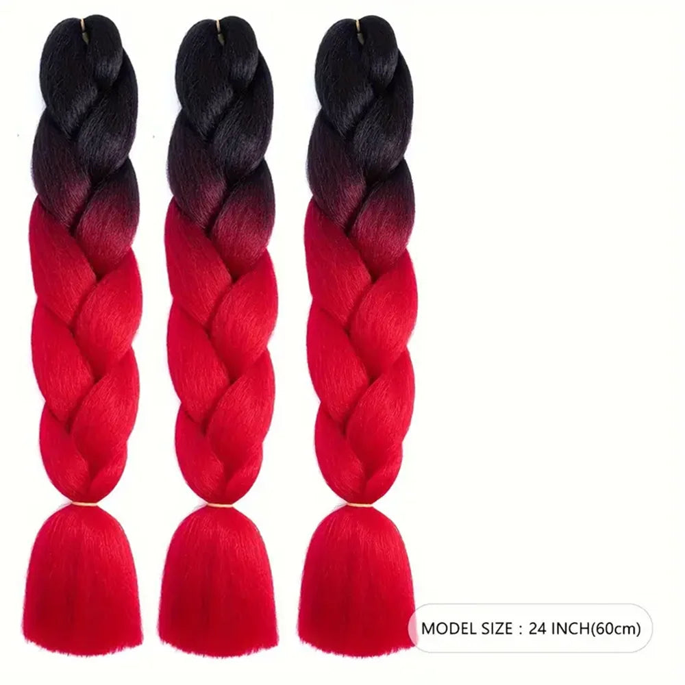 Jumbo Braiding Hair Extensions 24 Inch High Temperature Synthetic Fiber 1/3 Pcs Braiding Hair Twist Crochet Braids Pre Stretched