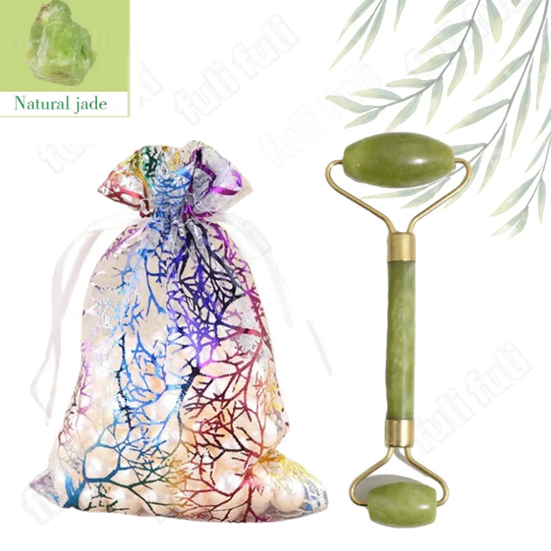 Rose Quartz Roller & Gua Sha Set – Natural Crystal Beauty Tool for Facial Lifting & Spa Massage