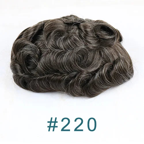 Lace Front Q6 Breathable Bleach Knots Natural Hairline Human Hair Men's Toupee Prosthesis Men Wig Capillary Hairloss Solution