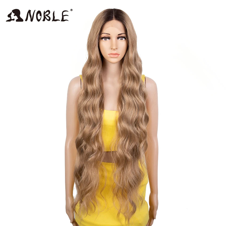 Noble Lace Wig Synthetic Wigs For Women 36Inch Lace Wig Wavy Wig Natural Hair Synthetic Wig Cosplay Synthetic Lace Front Wig