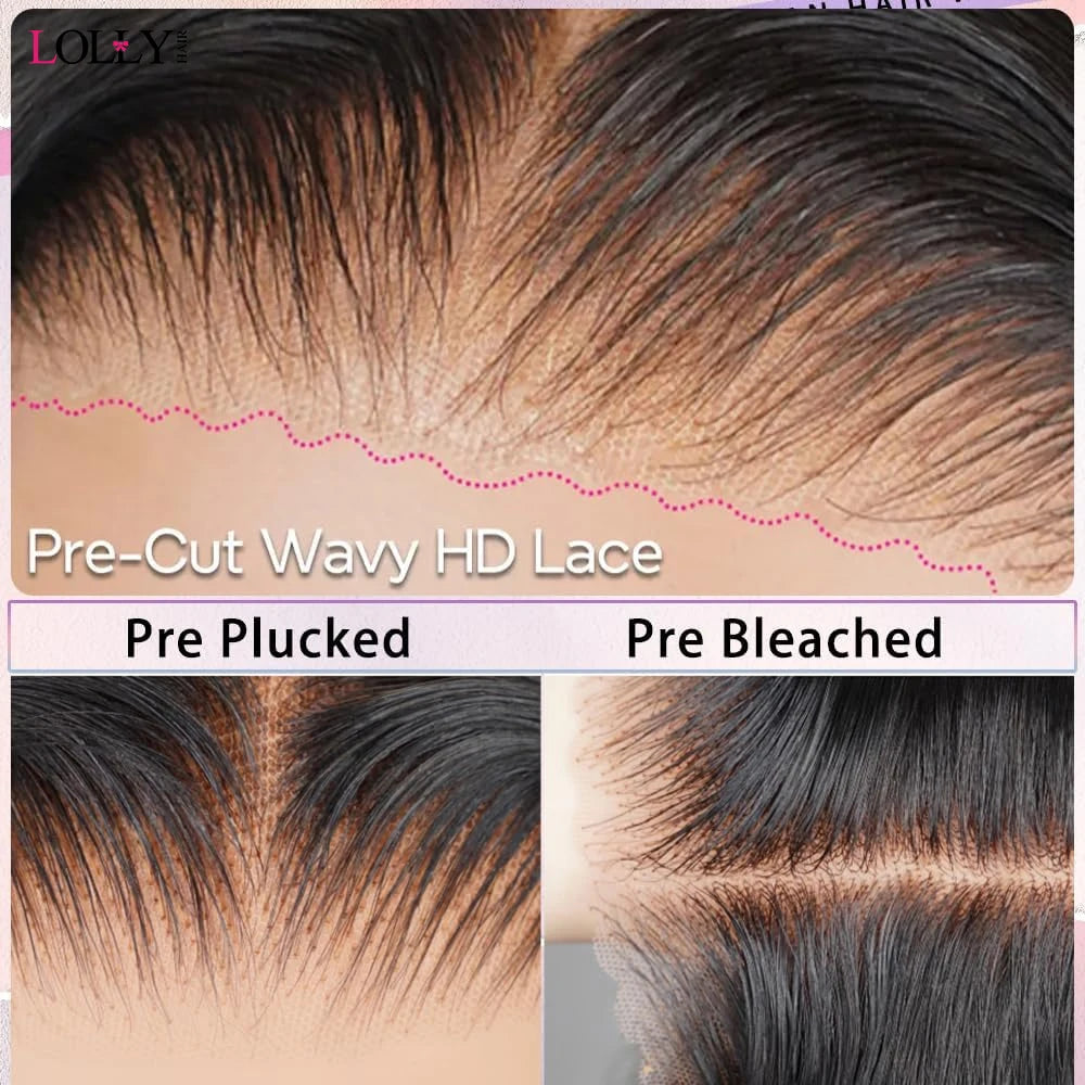 Glueless Wig Bleached Knots Pre Plucked Upgraded 5X5 Lace Front Wigs Pre Cut Straight Natural Color 100% Human Hair For Women