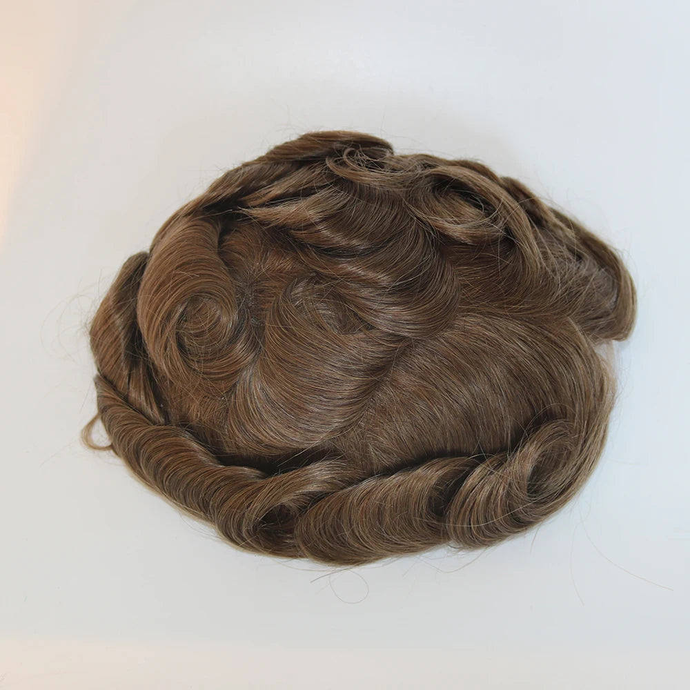 Lace Front Q6 Breathable Bleach Knots Natural Hairline Human Hair Men's Toupee Prosthesis Men Wig Capillary Hairloss Solution