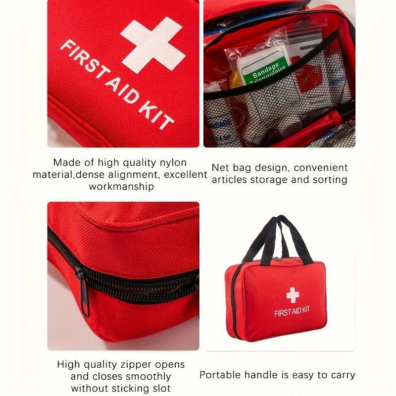 210pcs First Aid Kit Bag All Purpose Emergency Survival Home Car Office Travel Camping Outdoor Boating Essential Medical Bag