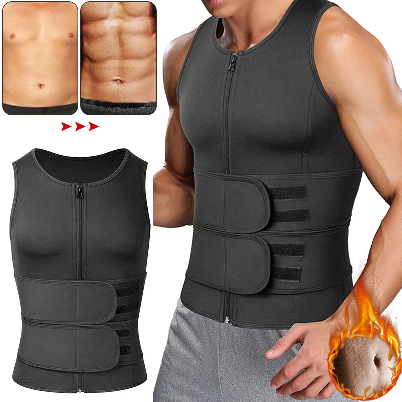 Gilet de sudation pour homme, corset de fitness, amincissant, sculptant le ventre, réduisant les graisses, ceinture amincissante
