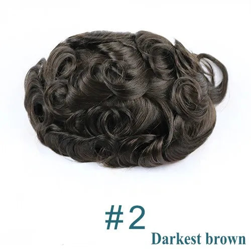 Lace Front Q6 Breathable Bleach Knots Natural Hairline Human Hair Men's Toupee Prosthesis Men Wig Capillary Hairloss Solution