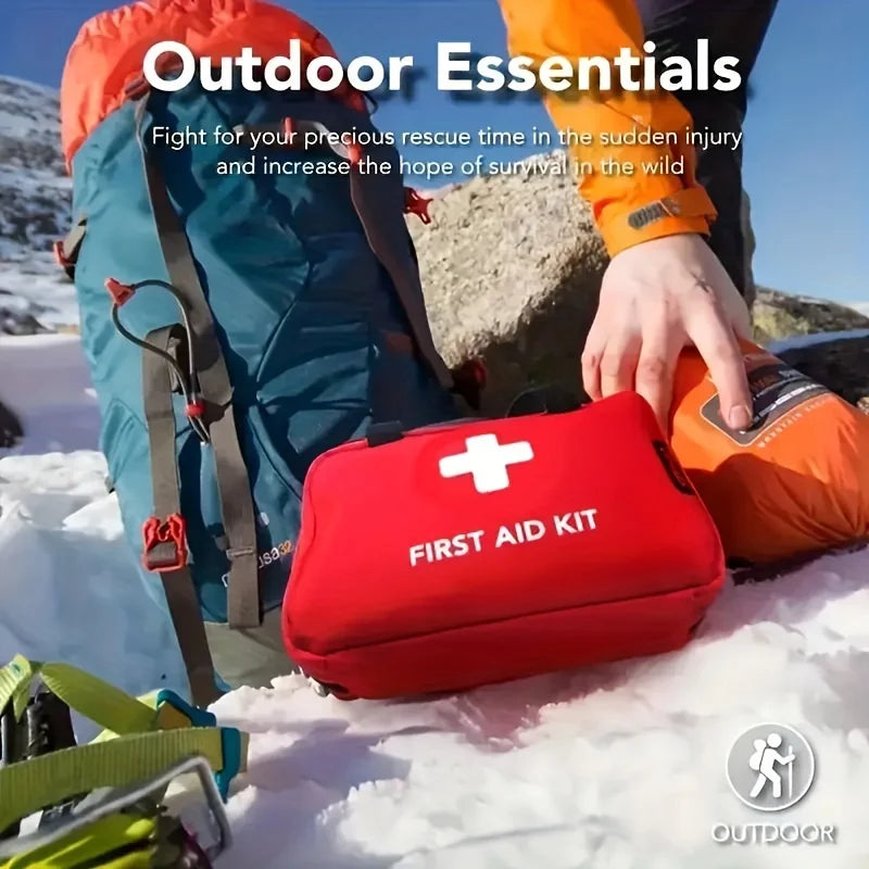 210pcs First Aid Kit Bag All Purpose Emergency Survival Home Car Office Travel Camping Outdoor Boating Essential Medical Bag