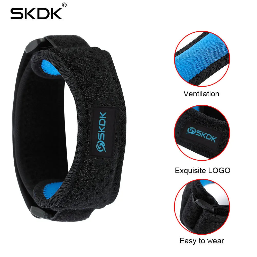 Genouillère réglable pour le sport et le fitness. Sangle de soutien stabilisatrice du tendon rotulien.