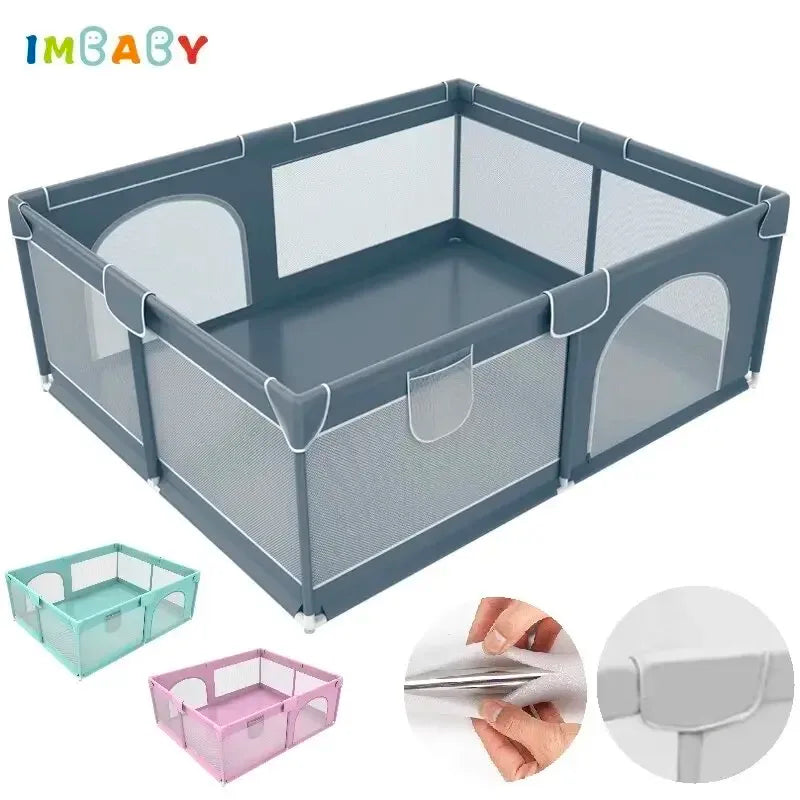 150*180CM Baby Playpen for Children Safety Barrier Fence Toddler Non-Slip Playground Sponge Anti-Collision Double Door Ball Pool