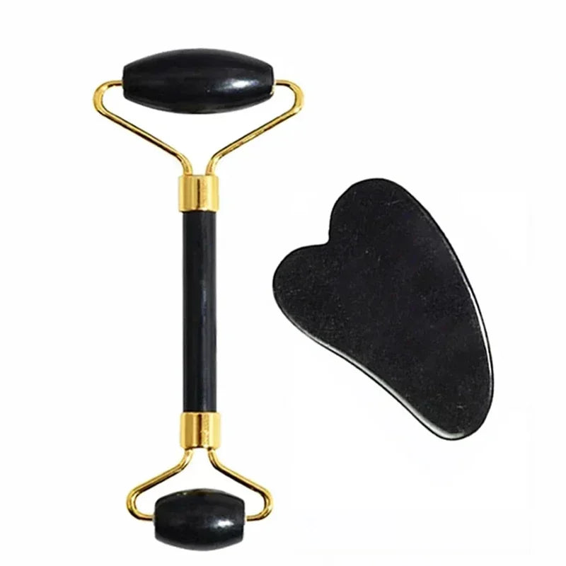 Natural Jade Roller & Gua Sha Set – Facial & Body Massager for Lifting, Relaxation, and Skin Care.
