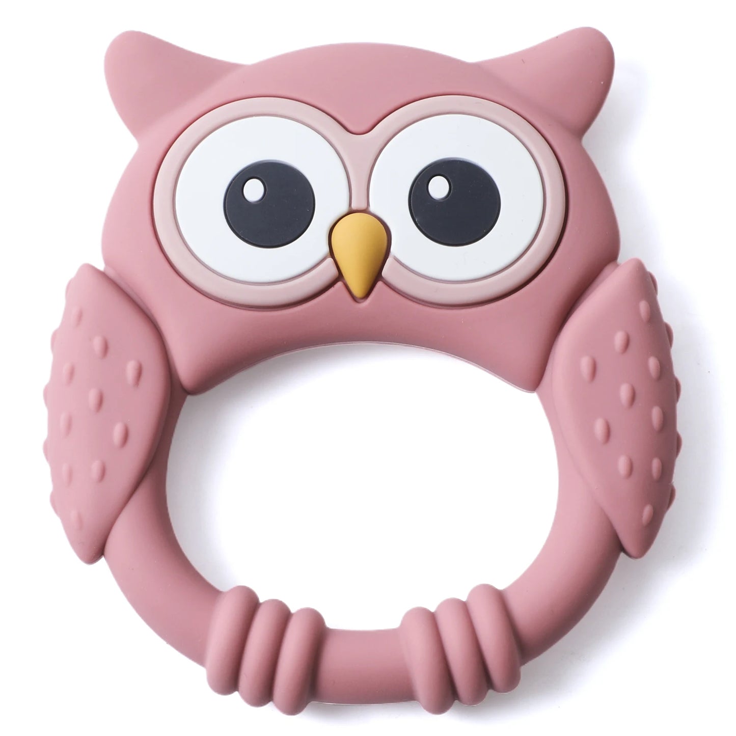 Cartoon Owl Silicone Teether – Food-Grade Soothing Toy for Babies