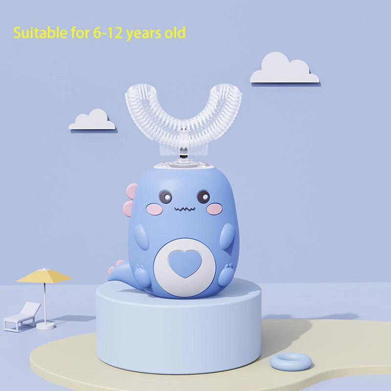 Children U-shaped Electric Toothbrush – 360 Degrees Smart Cartoon Silicone Sonic Toothbrush