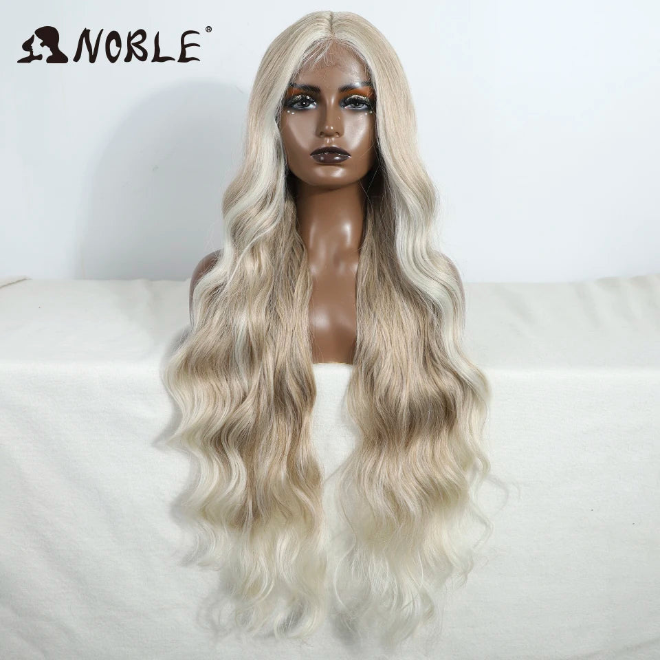 Noble Lace Wig Synthetic Wigs For Women 36Inch Lace Wig Wavy Wig Natural Hair Synthetic Wig Cosplay Synthetic Lace Front Wig