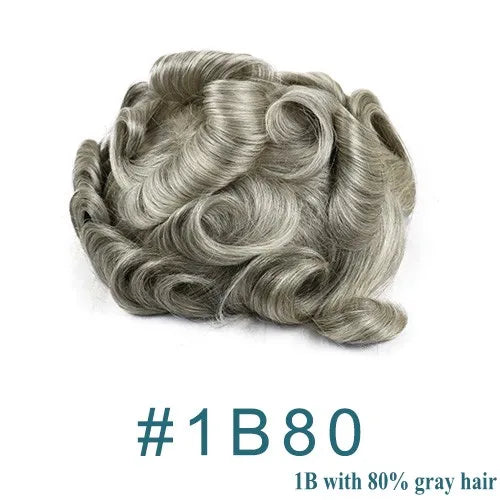 Lace Front Q6 Breathable Bleach Knots Natural Hairline Human Hair Men's Toupee Prosthesis Men Wig Capillary Hairloss Solution