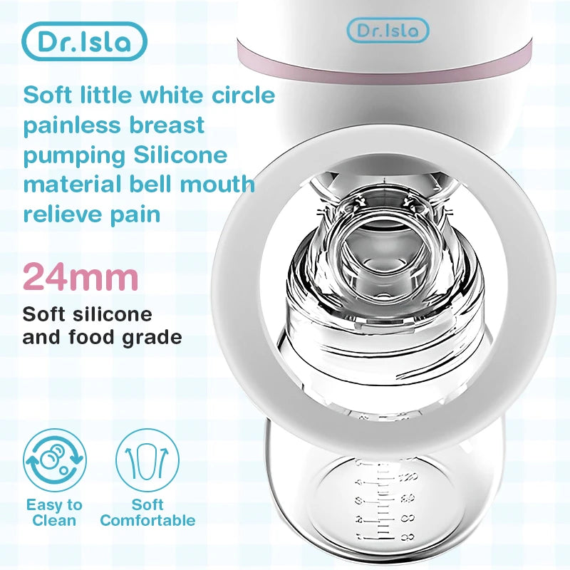 Dr. Isla Automatic Electric Breast Pump – Silent, USB Rechargeable, BPA-Free