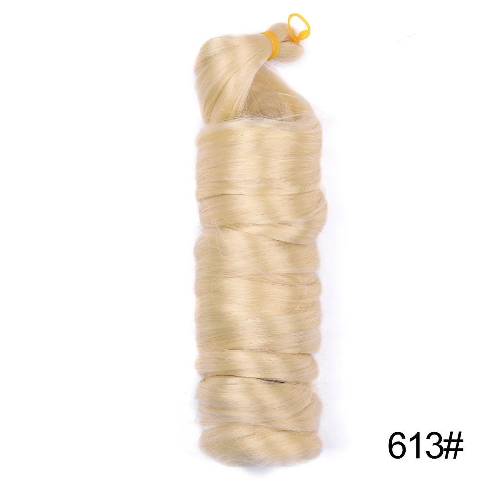 French Curls Braiding Hair 24Inch Synthetic Spiral Curls Braids Hair Extensions For Women Pre Stretched Loose Wave Braiding Hair