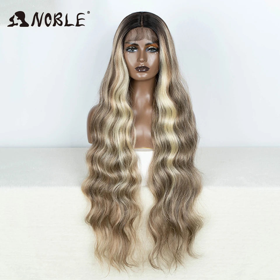 Noble Lace Wig Synthetic Wigs For Women 36Inch Lace Wig Wavy Wig Natural Hair Synthetic Wig Cosplay Synthetic Lace Front Wig
