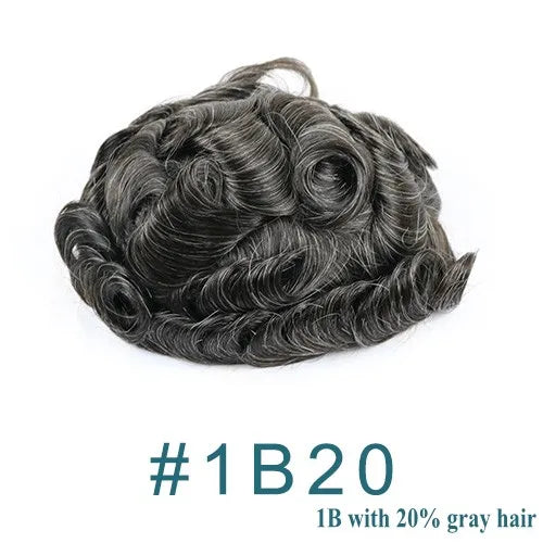 Lace Front Q6 Breathable Bleach Knots Natural Hairline Human Hair Men's Toupee Prosthesis Men Wig Capillary Hairloss Solution
