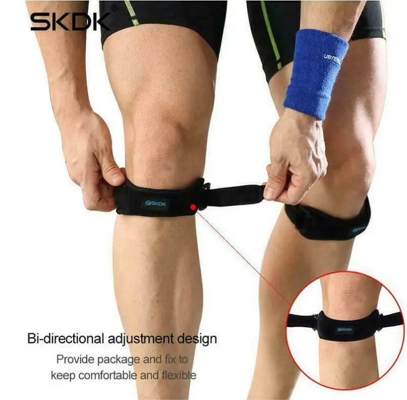 Genouillère réglable pour le sport et le fitness. Sangle de soutien stabilisatrice du tendon rotulien.