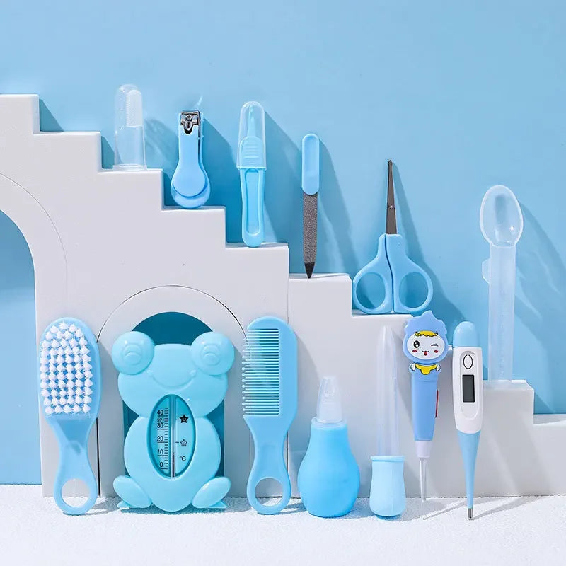 Kit de soins et de toilettage pour bébé 13 pièces – Ensemble d'outils d'hygiène et d'allaitement pour nouveau-né