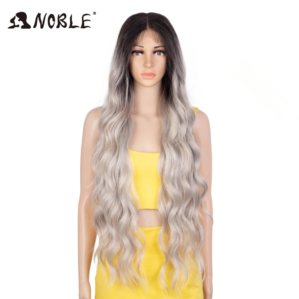 Noble Lace Wig Synthetic Wigs For Women 36Inch Lace Wig Wavy Wig Natural Hair Synthetic Wig Cosplay Synthetic Lace Front Wig