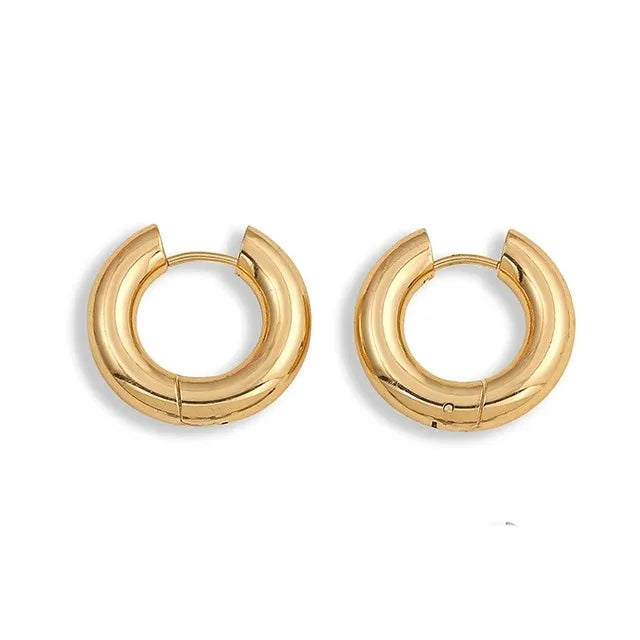 Fashion CZ Zircon Round Huggie Hoop Earrings for Women Geometric U Shape Ear Buckle Hoops Gold Plated Jewelry