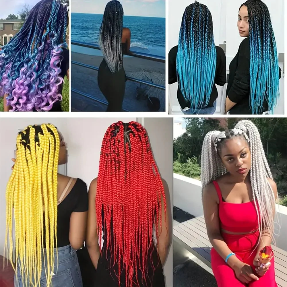 Jumbo Braiding Hair Extensions 24 Inch High Temperature Synthetic Fiber 1/3 Pcs Braiding Hair Twist Crochet Braids Pre Stretched