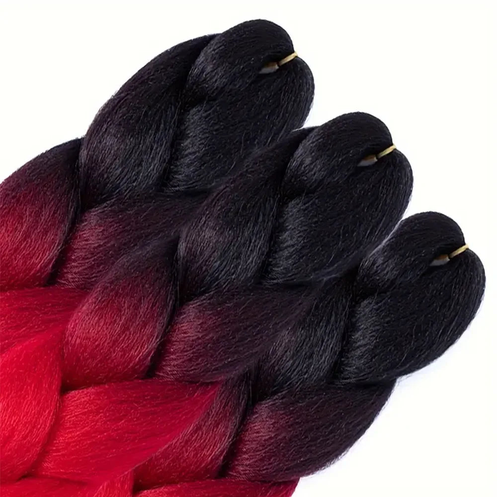 Jumbo Braiding Hair Extensions 24 Inch High Temperature Synthetic Fiber 1/3 Pcs Braiding Hair Twist Crochet Braids Pre Stretched