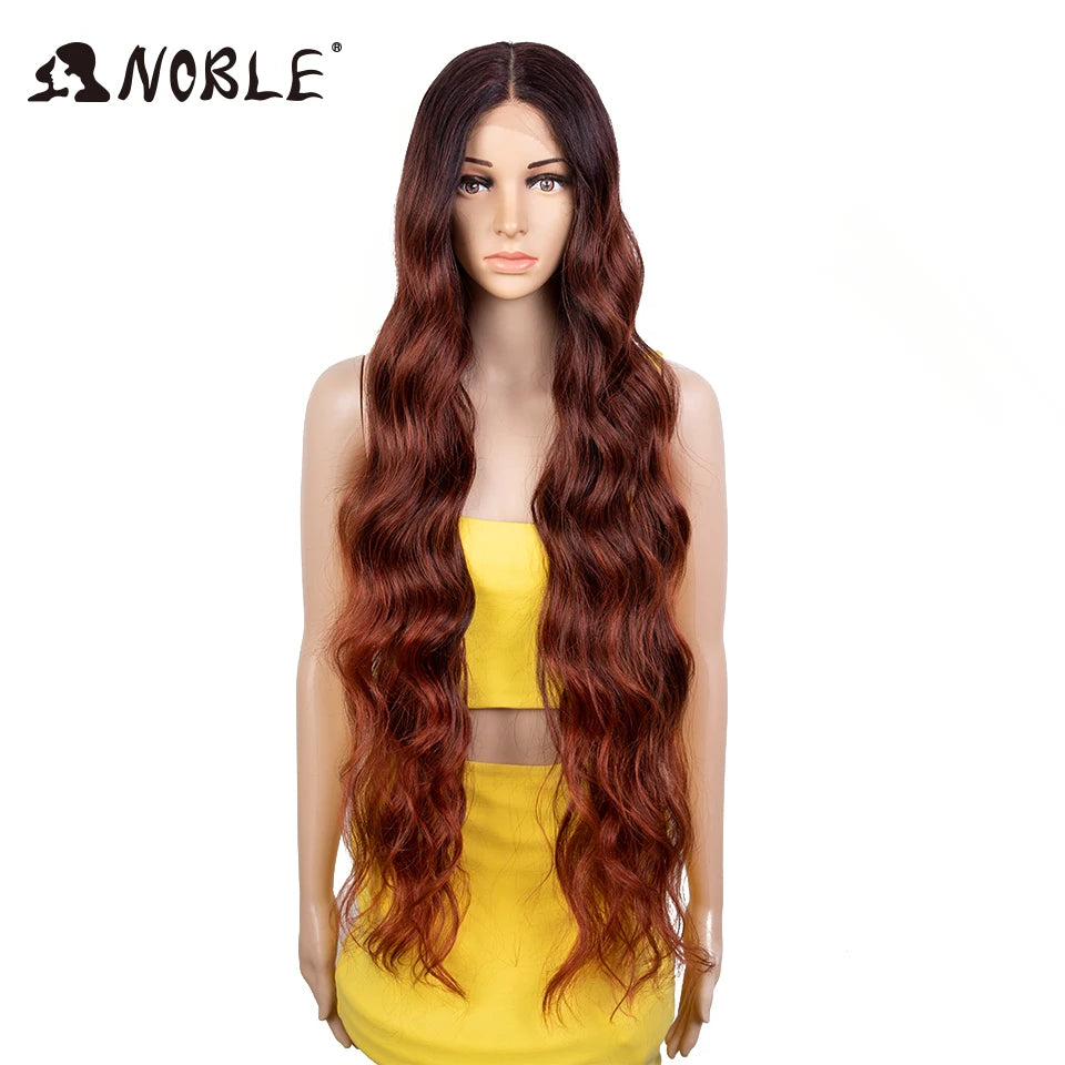 Noble Lace Wig Synthetic Wigs For Women 36Inch Lace Wig Wavy Wig Natural Hair Synthetic Wig Cosplay Synthetic Lace Front Wig