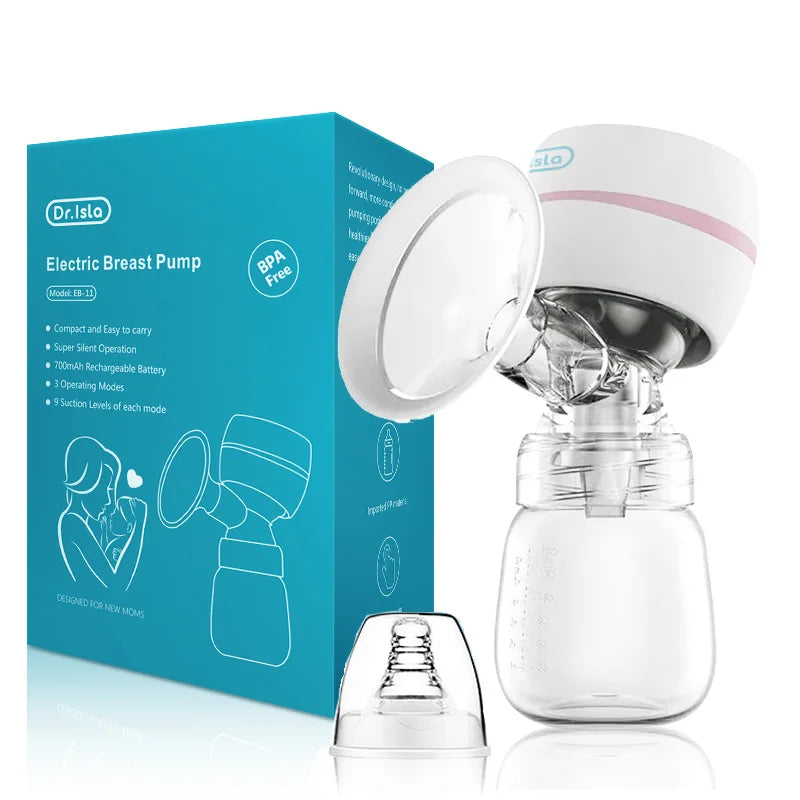 Dr. Isla Automatic Electric Breast Pump – Silent, USB Rechargeable, BPA-Free