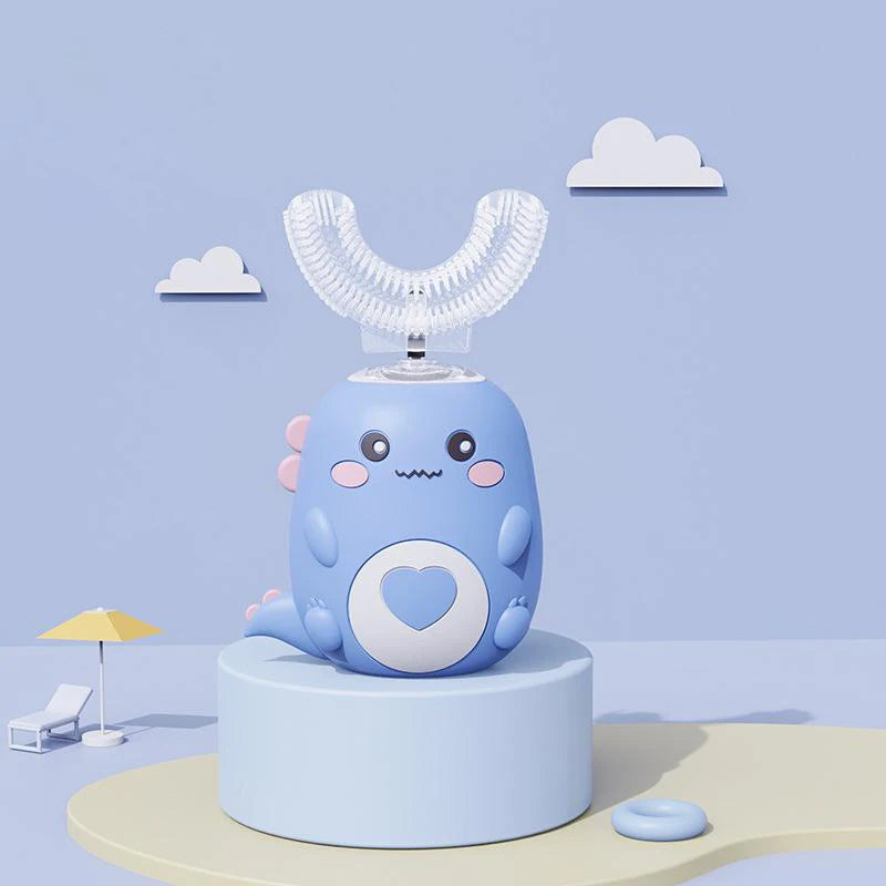 Children U-shaped Electric Toothbrush – 360 Degrees Smart Cartoon Silicone Sonic Toothbrush