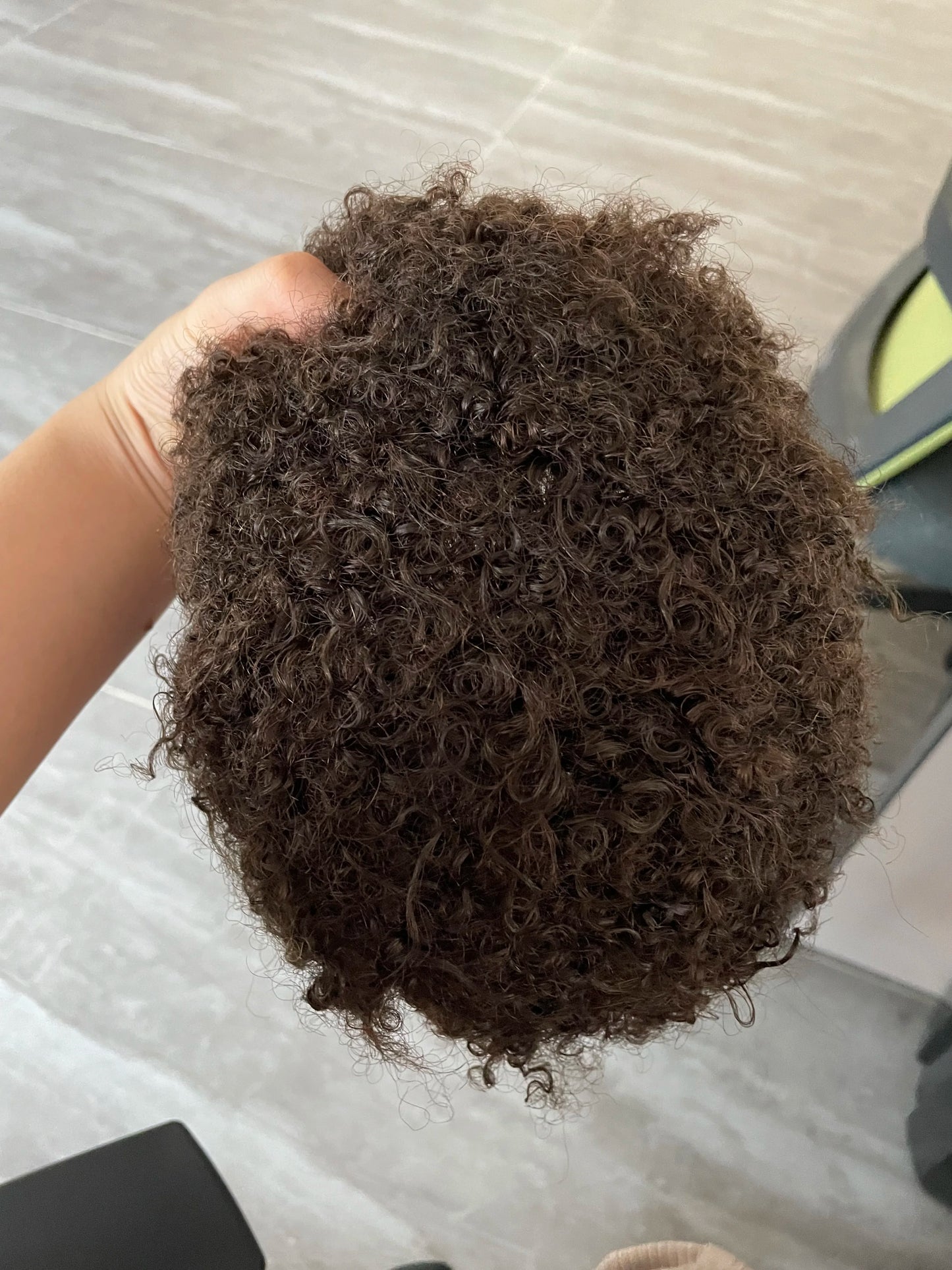 8mm Afro Man Toupee 100% Human Hair System Kinky Curly Weave Unit Toupets for Men Breathable Mono Lace&NPU Capillary Prosthesis