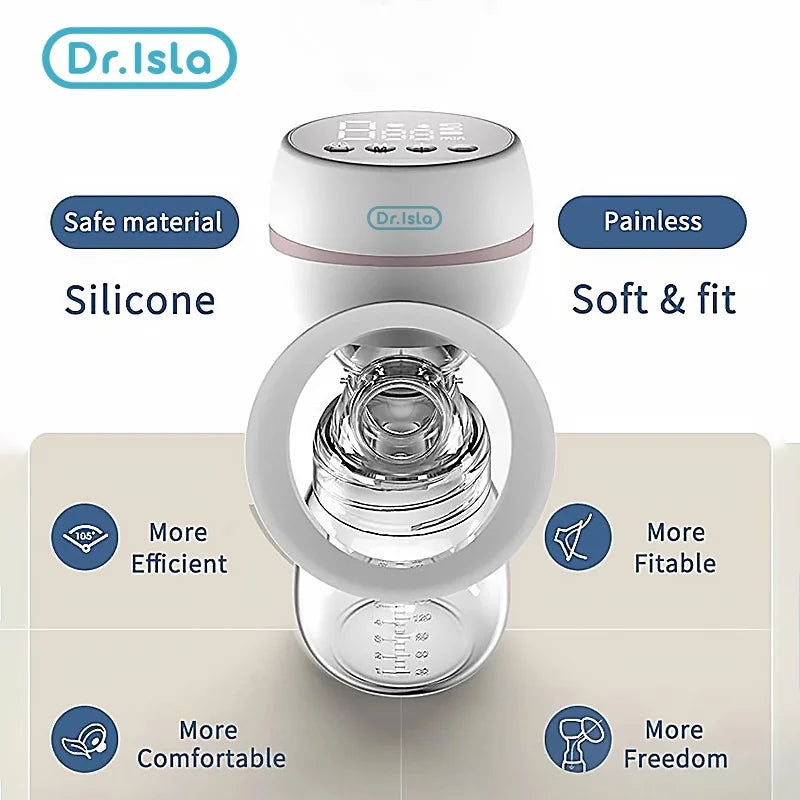 Dr. Isla Automatic Electric Breast Pump – Silent, USB Rechargeable, BPA-Free