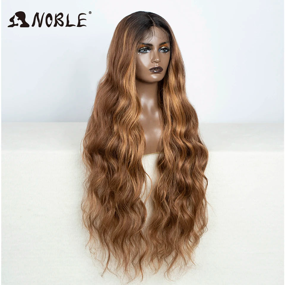 Noble Lace Wig Synthetic Wigs For Women 36Inch Lace Wig Wavy Wig Natural Hair Synthetic Wig Cosplay Synthetic Lace Front Wig
