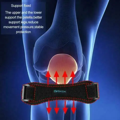 Genouillère réglable pour le sport et le fitness. Sangle de soutien stabilisatrice du tendon rotulien.