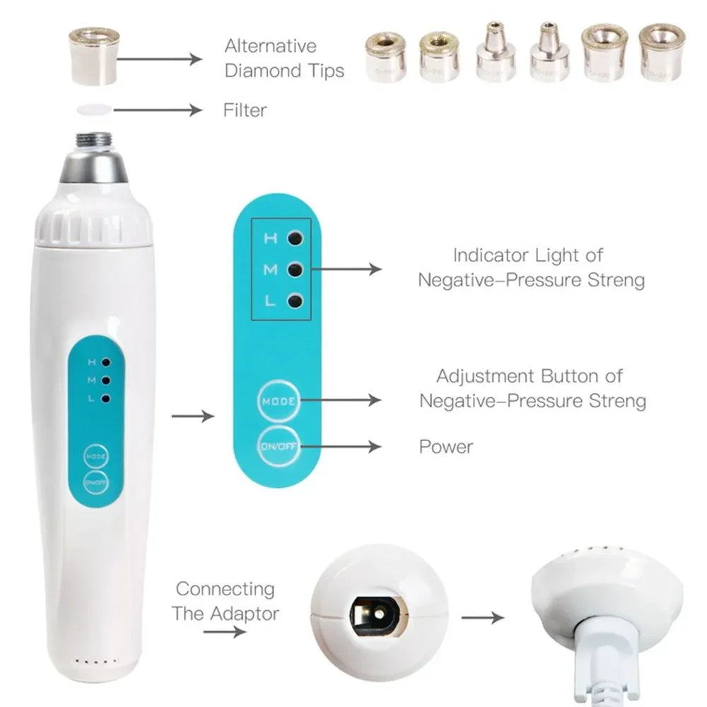 Mini Portable Diamond Dermabrasion Microdermabrasion Facial Care Tool Salon Exfoliation Beauty Machine