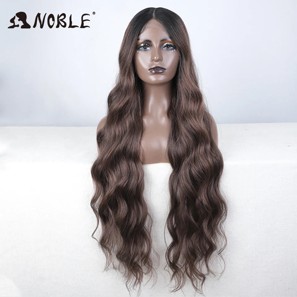 Noble Lace Wig Synthetic Wigs For Women 36Inch Lace Wig Wavy Wig Natural Hair Synthetic Wig Cosplay Synthetic Lace Front Wig