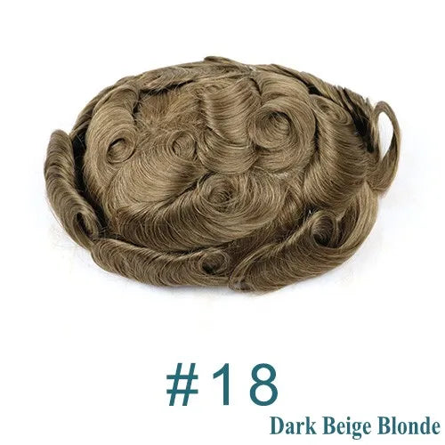 Lace Front Q6 Breathable Bleach Knots Natural Hairline Human Hair Men's Toupee Prosthesis Men Wig Capillary Hairloss Solution