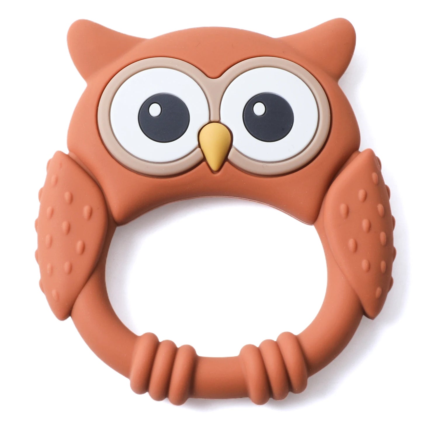 Cartoon Owl Silicone Teether – Food-Grade Soothing Toy for Babies