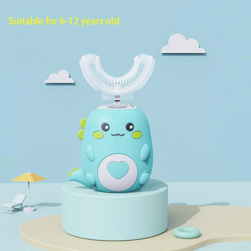 Children U-shaped Electric Toothbrush – 360 Degrees Smart Cartoon Silicone Sonic Toothbrush