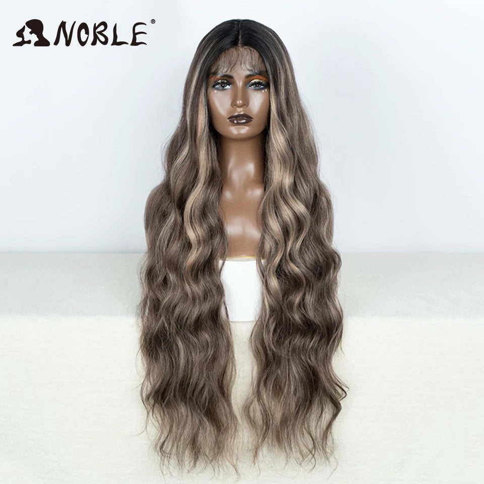 Noble Lace Wig Synthetic Wigs For Women 36Inch Lace Wig Wavy Wig Natural Hair Synthetic Wig Cosplay Synthetic Lace Front Wig