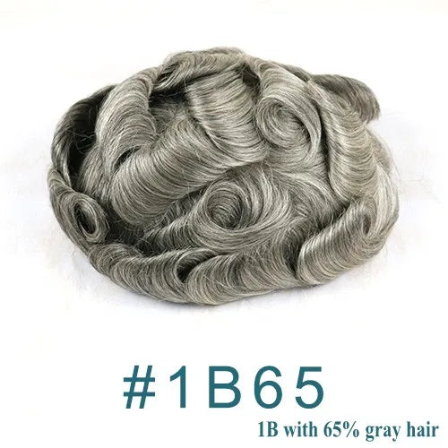Lace Front Q6 Breathable Bleach Knots Natural Hairline Human Hair Men's Toupee Prosthesis Men Wig Capillary Hairloss Solution