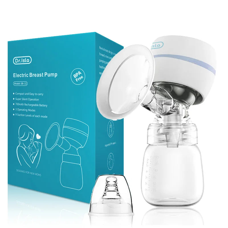 Dr. Isla Automatic Electric Breast Pump – Silent, USB Rechargeable, BPA-Free