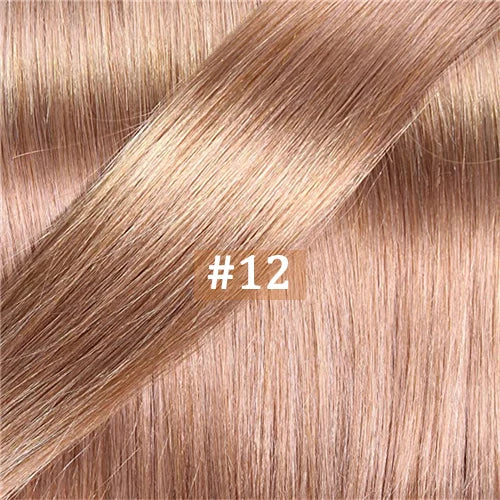 Straight I Tip Hair Extensions Natural Real Human Fusion Hair Extensions 50pcs/ Set Keratin Capsule Brown Blonde Color 12-26inch